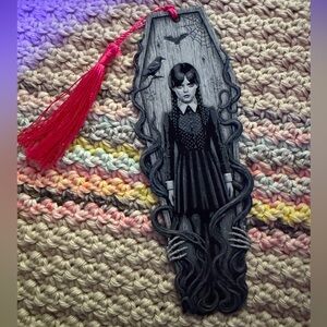 Gothic Girl “Wednesday Inspired” Bookmark with Tassel